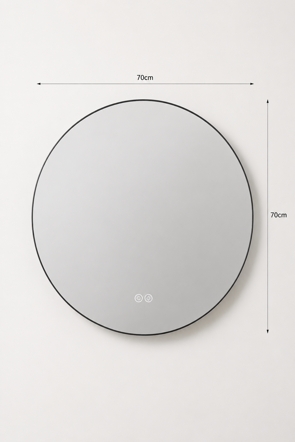 Miroir LED Rond Double Halo Anti-Buée Verre HD 2 Formats