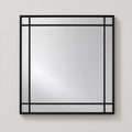 Miroir Carré Cadre Fer Noir Minimaliste