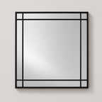 Miroir Carré Cadre Fer Noir Minimaliste