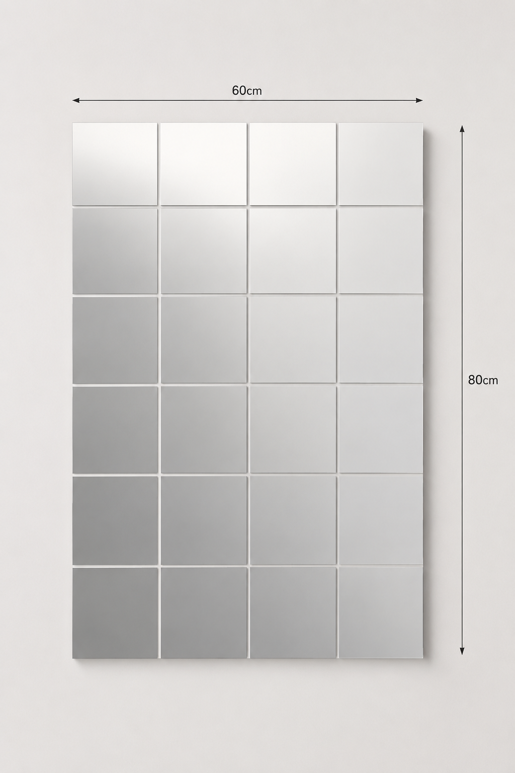 Lot de 24 Carreaux Miroir Verre Mosaïque Murale Sur-Mesure