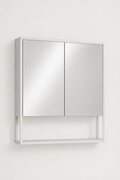 Armoire Murale Blanche 2 Portes Miroir Étagère Ouverte