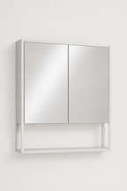 Armoire Murale Blanche 2 Portes Miroir Étagère Ouverte