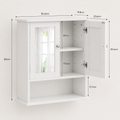 Armoire de Toilette Blanche Porte Miroir Étagère Ajustable
