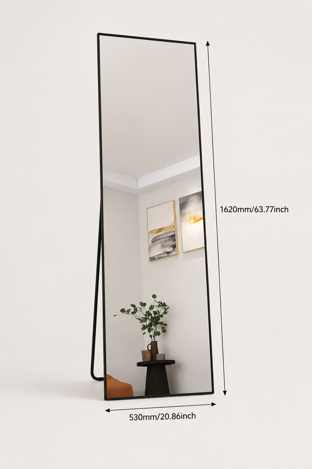Miroir Pleine Longueur Cadre Aluminium Noir