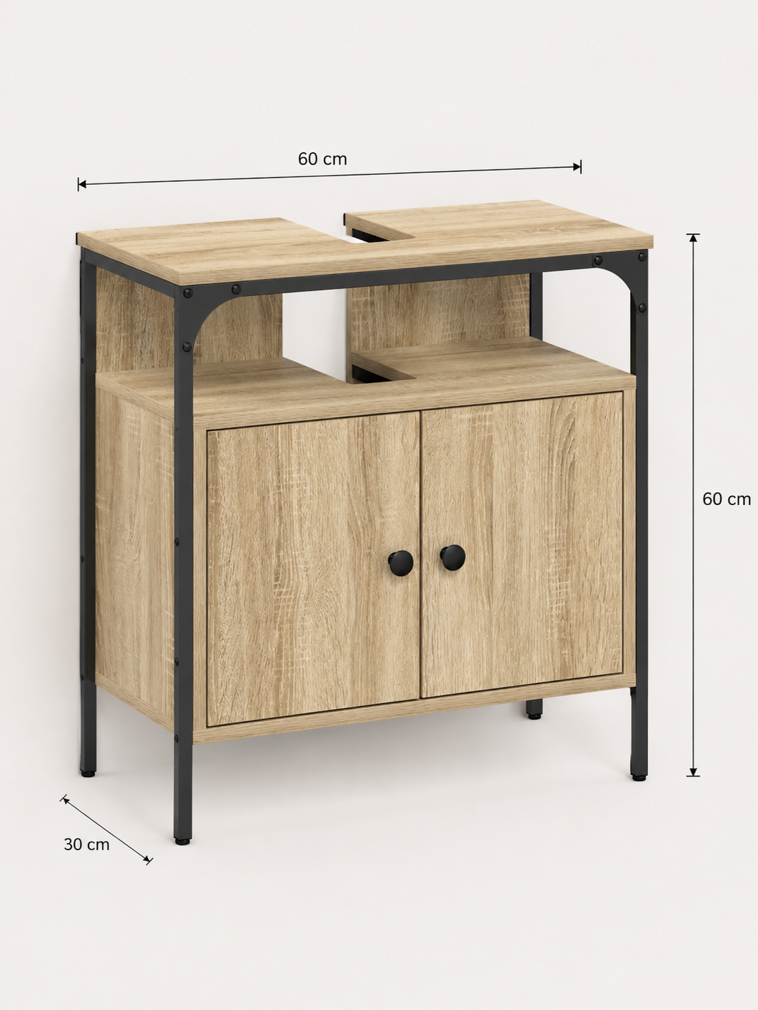 Armoire de Toilette Beige Grand Rangement Porte Miroir 3 Formats