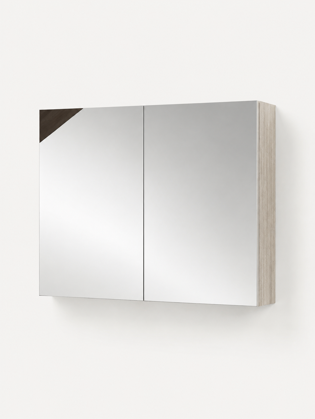 Armoire de Toilette Grise Grand Format 2 Portes Miroir