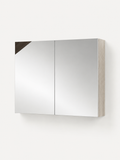 Armoire de Toilette Grise Grand Format 2 Portes Miroir