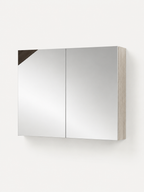 Armoire de Toilette Grise Grand Format 2 Portes Miroir