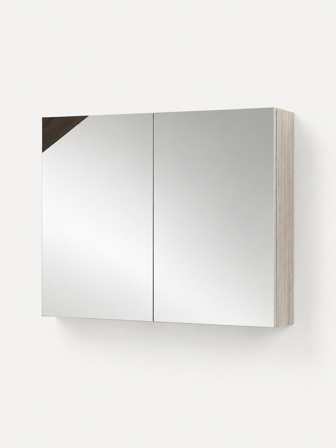 Armoire de Toilette Grise Grand Format 2 Portes Miroir