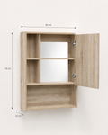 Armoire Murale Multifonction Porte Miroir Étagères Réglables