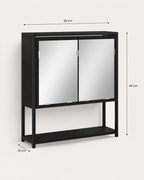Armoire de Toilette Grand Rangement Porte Miroir 4 Coloris