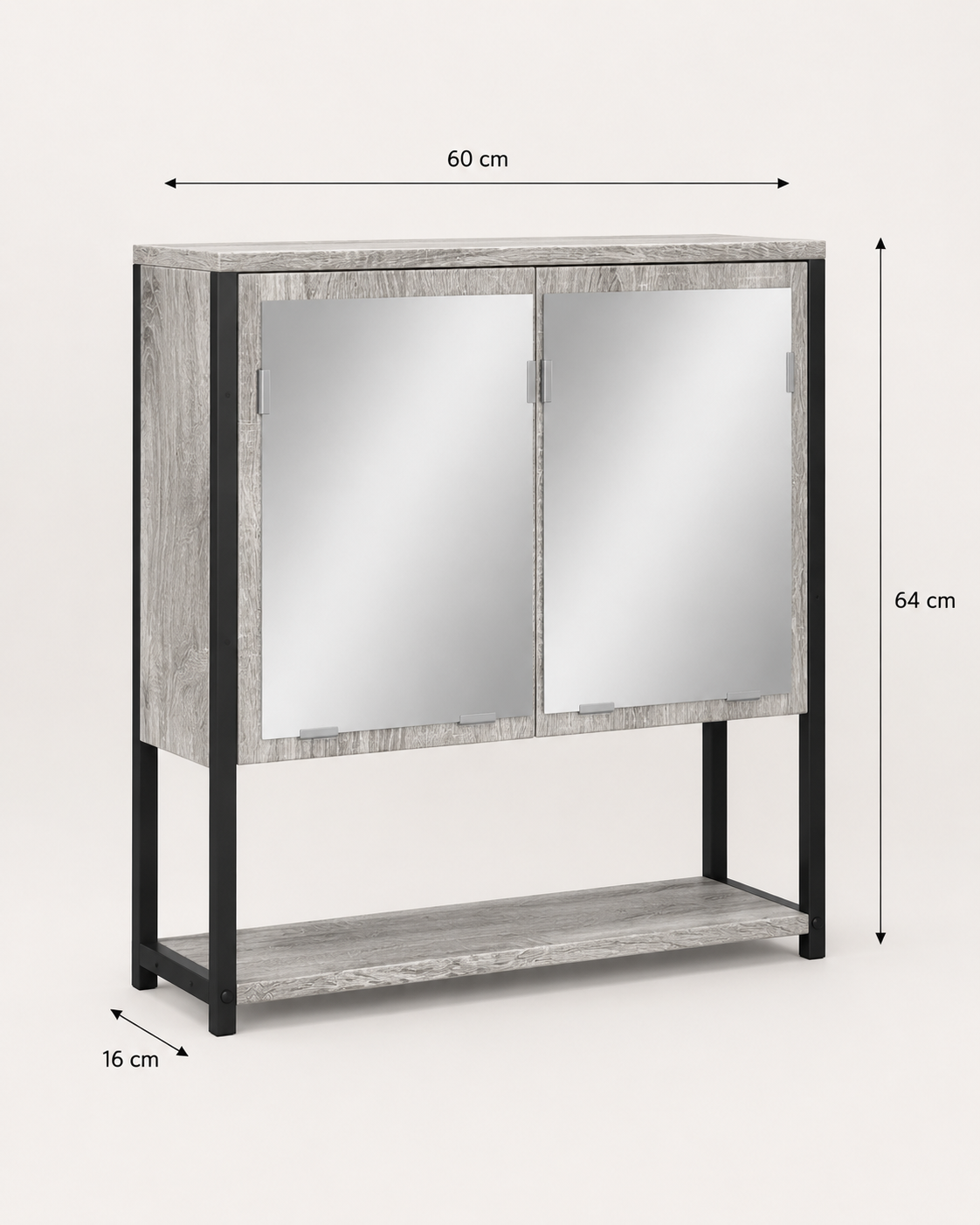 Armoire de Toilette Grand Rangement Porte Miroir 4 Coloris