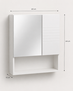 Armoire de Toilette Compacte Porte Miroir Blanche