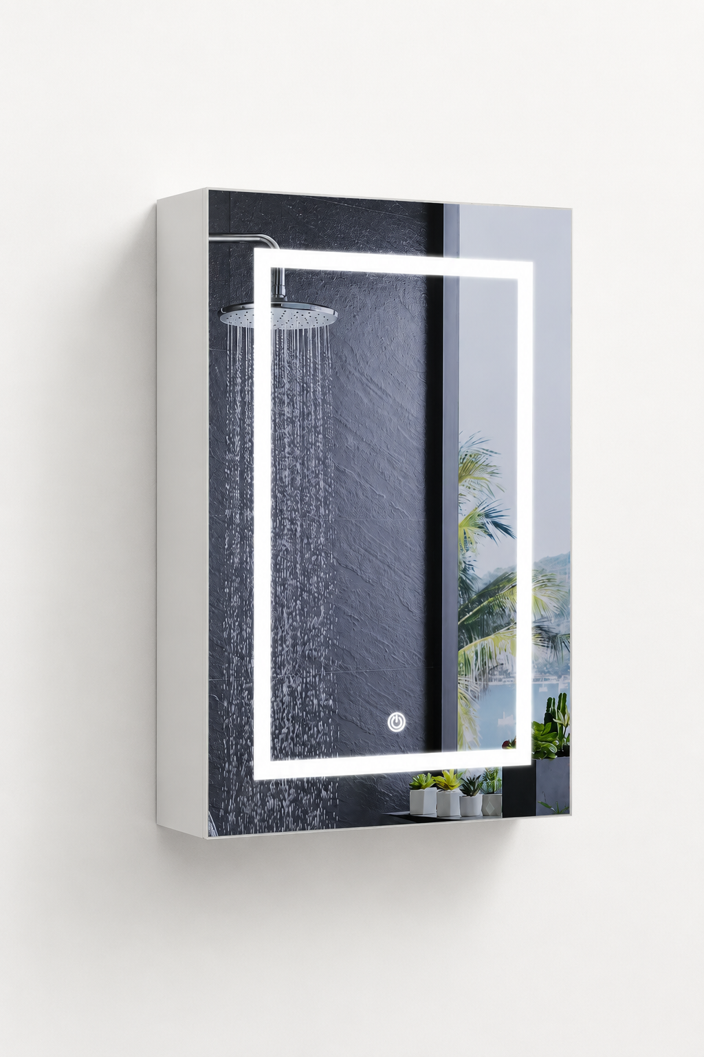 Armoire de Toilette LED Ajustable Simple ou Double Porte Blanche