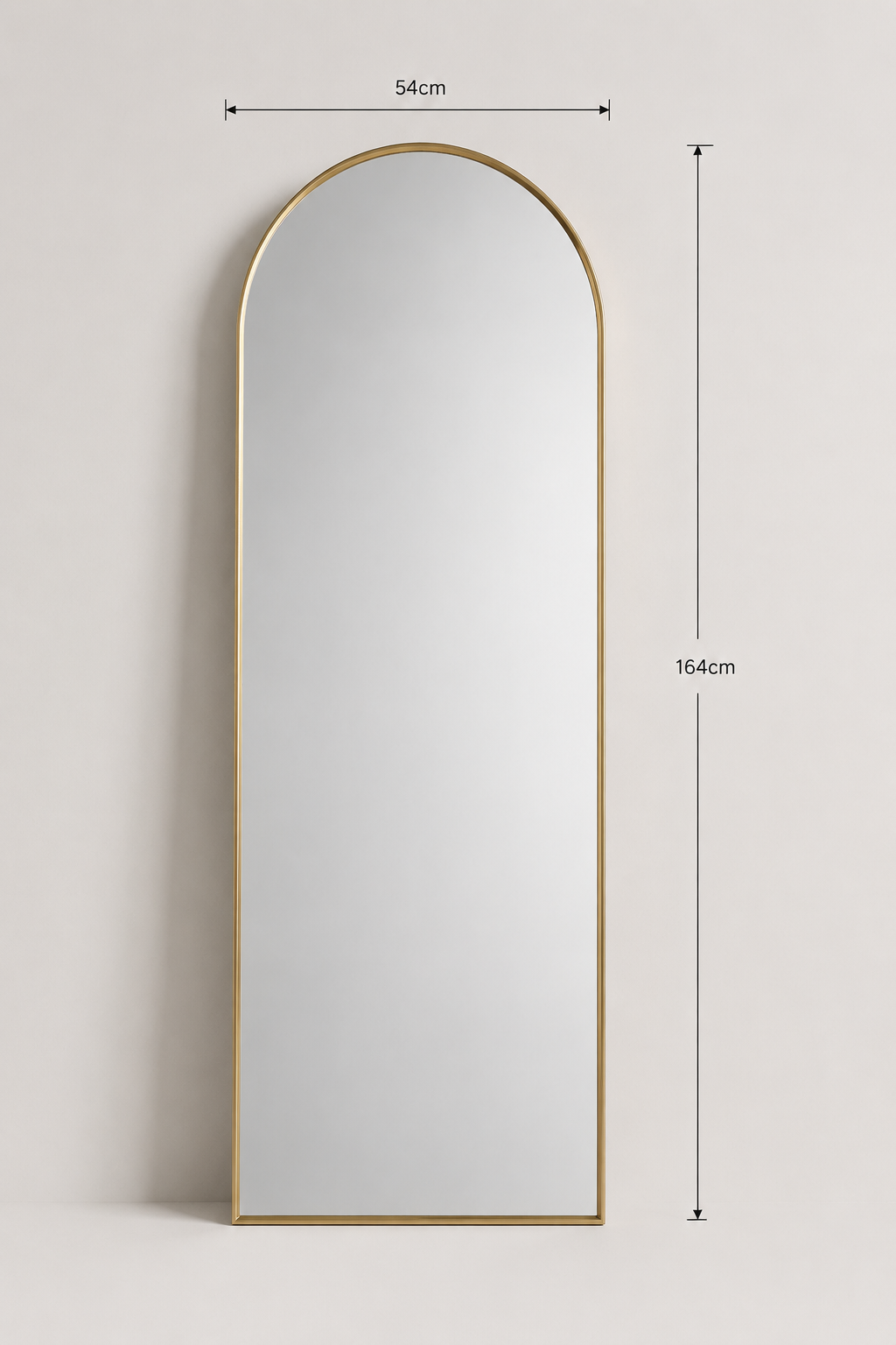 Miroir Sur Pied Incurvé Aluminium Doré ou Noir