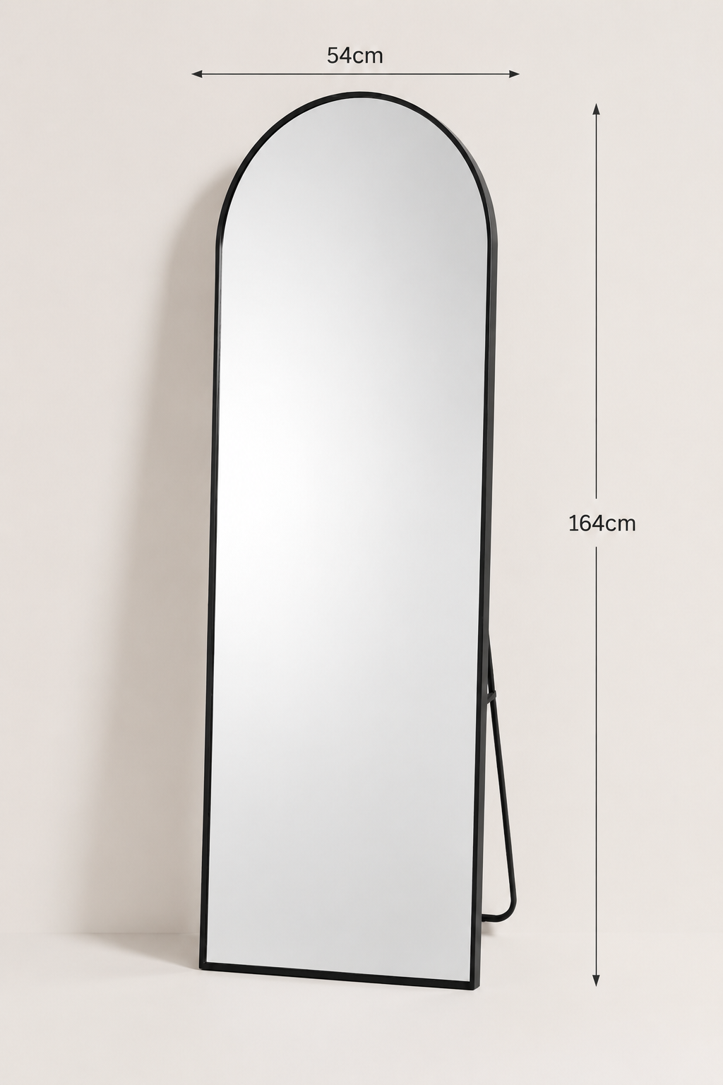 Miroir Sur Pied Incurvé Aluminium Doré ou Noir
