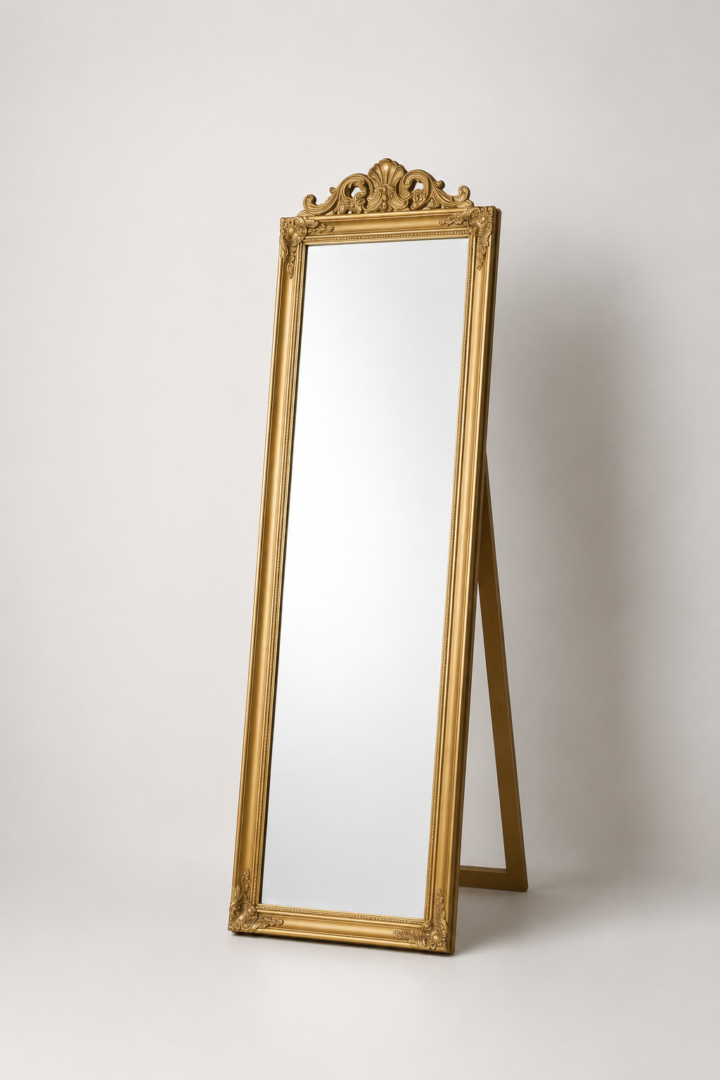 Miroir Sur Pied Baroque Doré Cadre Sculpté