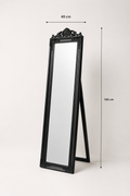 Miroir Sur Pied Baroque Noir Cadre Sculpté