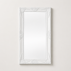 Miroir Baroque Blanc Vertical Cadre Ornemental