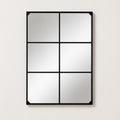 Miroir Rectangulaire Cadre Fer Noir Vintage Industriel