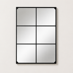 Miroir Rectangulaire Cadre Fer Noir Vintage Industriel