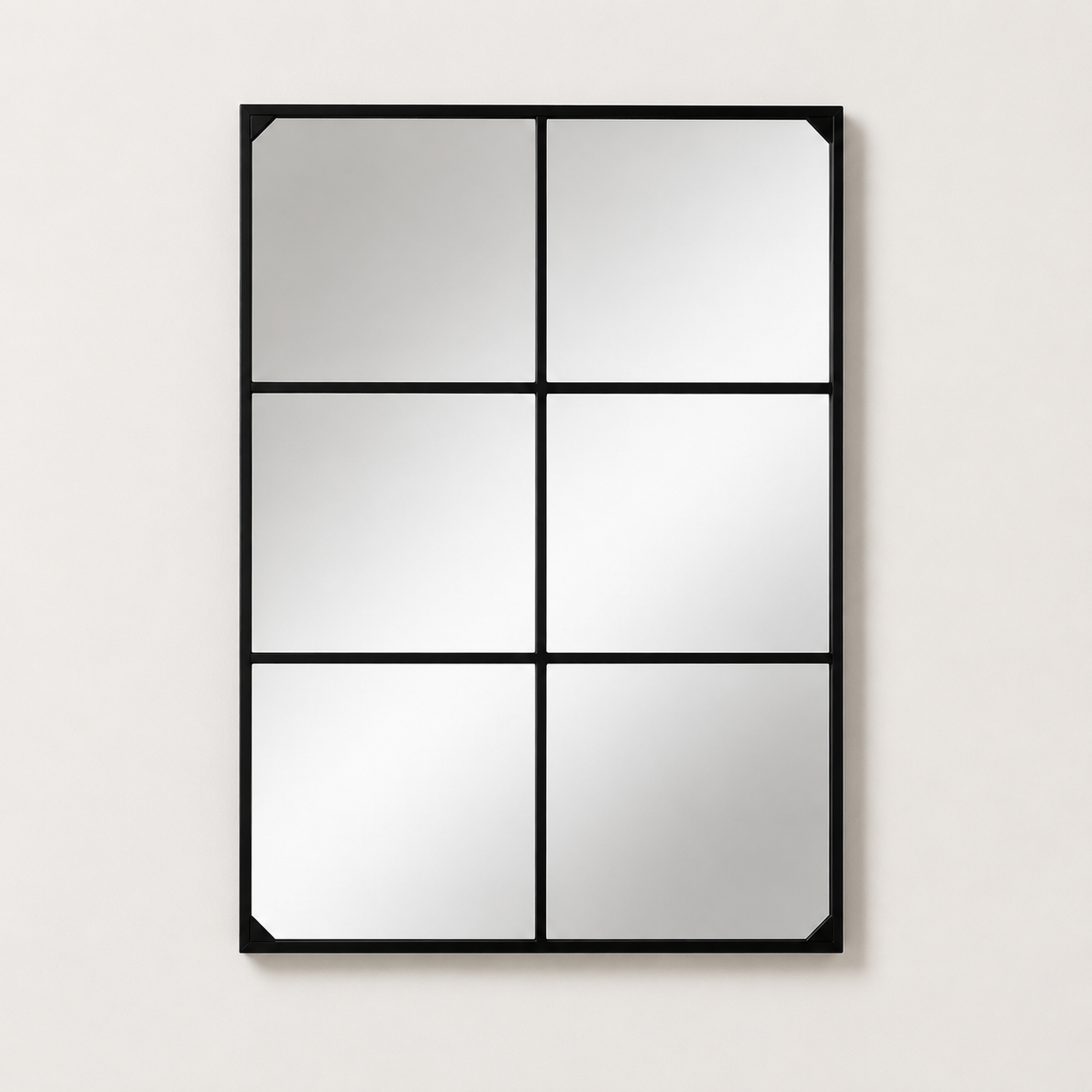 Miroir Rectangulaire Cadre Fer Noir Vintage Industriel