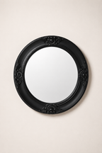 Miroir Rond Baroque Bois Ornementé Bord Biseauté 12 Variantes
