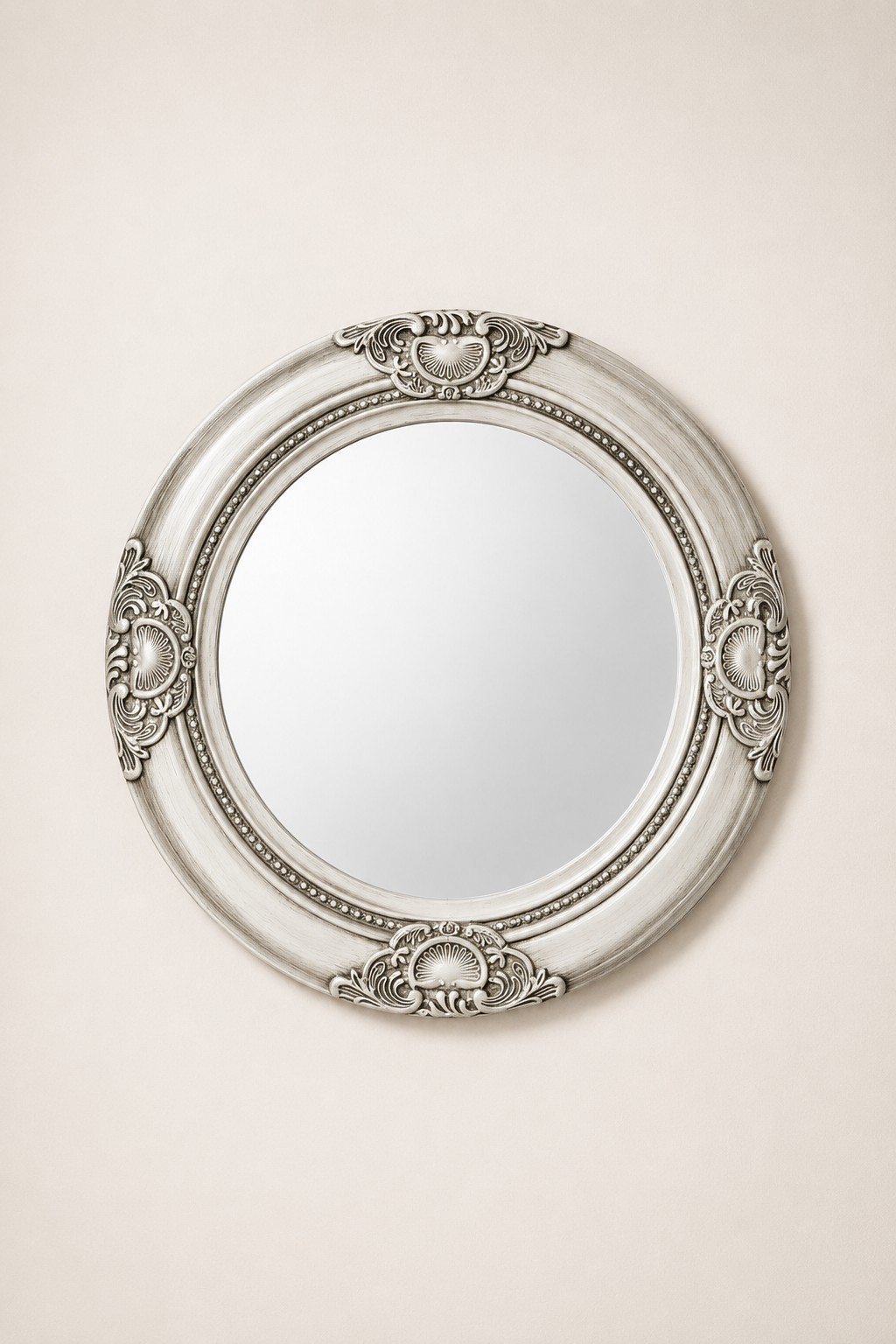 Miroir Rond Baroque Bois Ornementé Bord Biseauté 12 Variantes