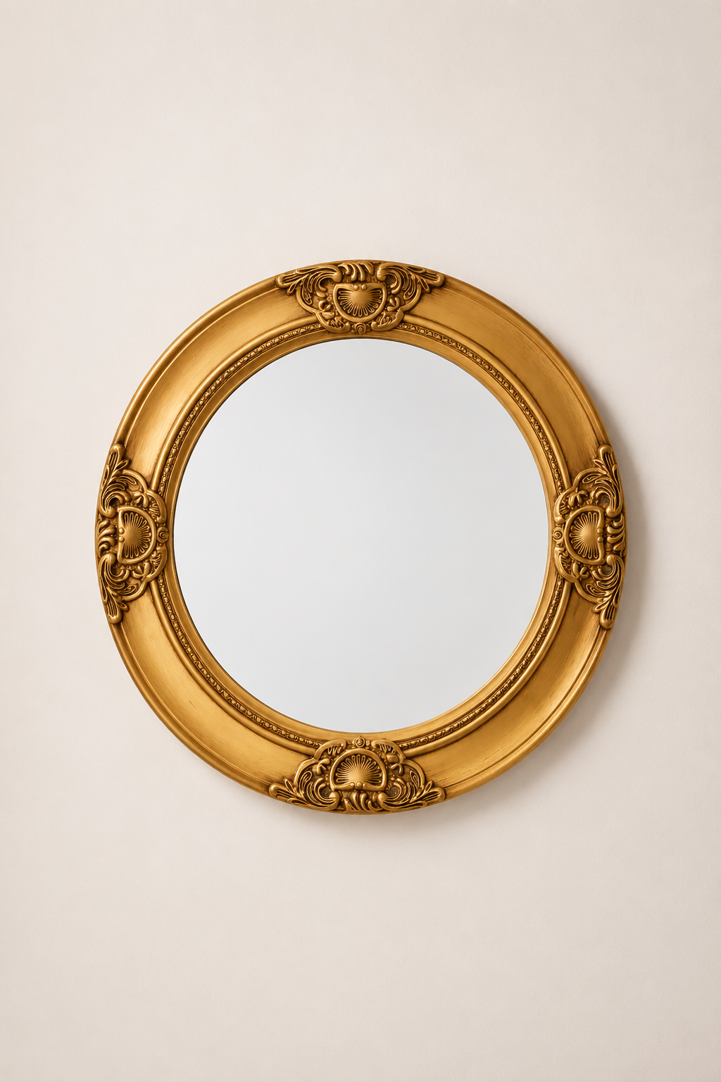 Miroir Rond Baroque Bois Ornementé Bord Biseauté 12 Variantes