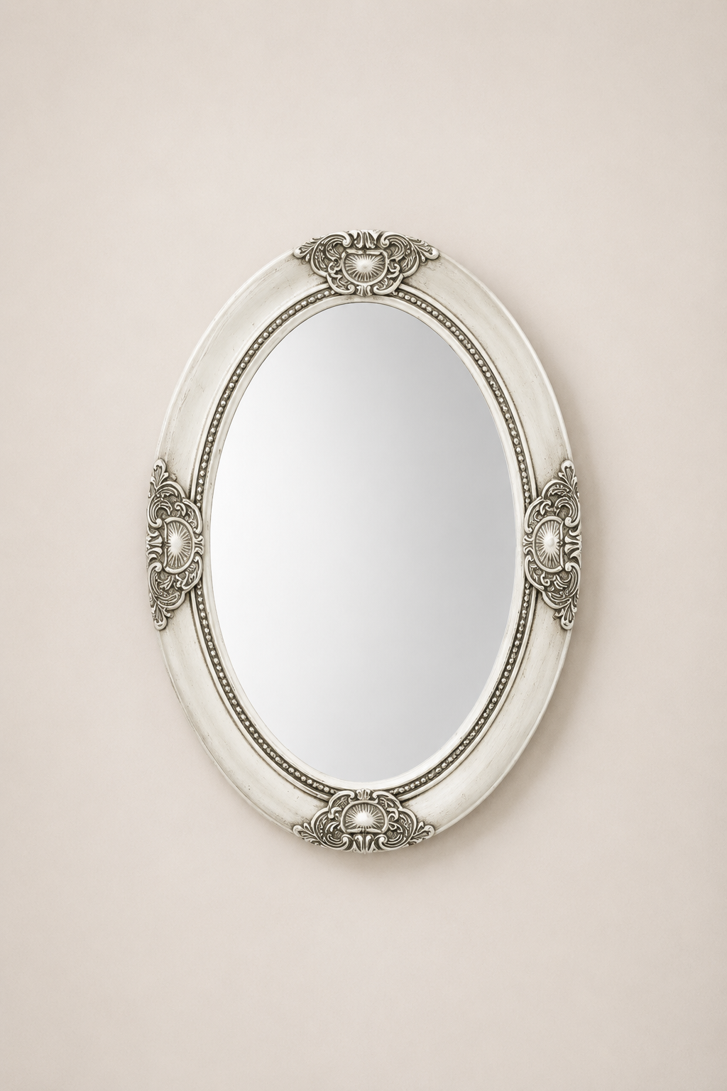 Miroir Rond Baroque Bois Ornementé Bord Biseauté 12 Variantes
