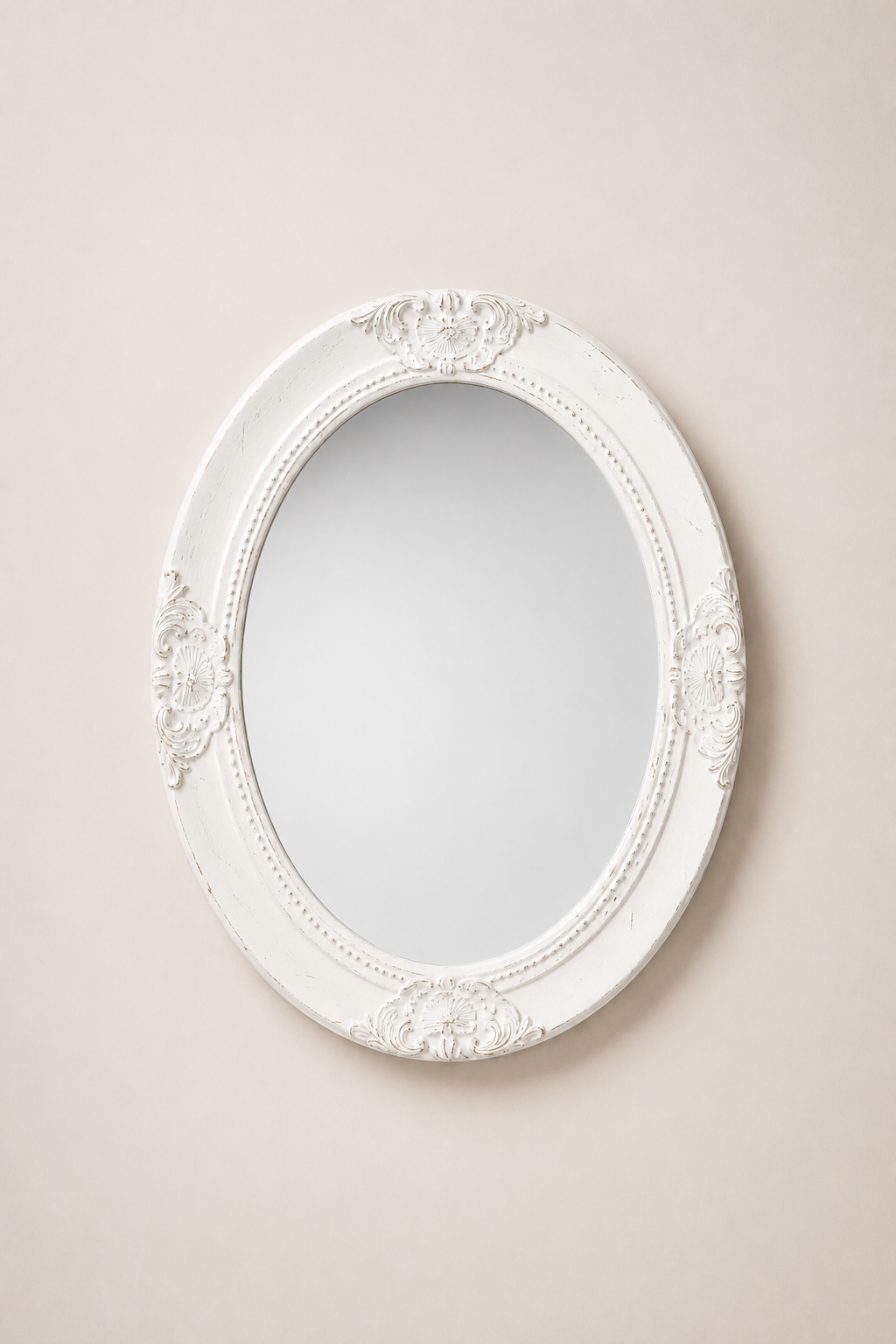 Miroir Rond Baroque Bois Ornementé Bord Biseauté 12 Variantes