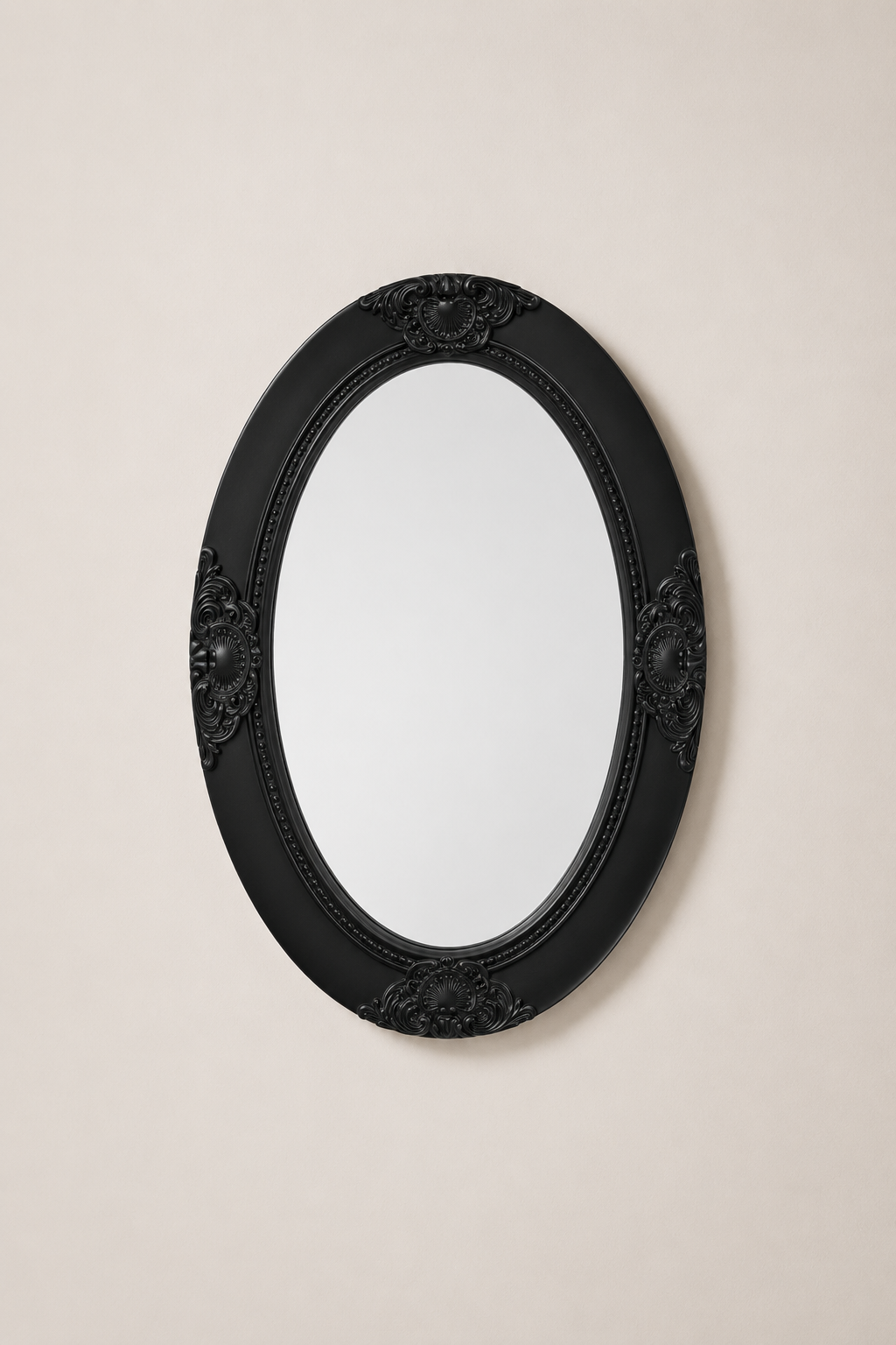Miroir Rond Baroque Bois Ornementé Bord Biseauté 12 Variantes