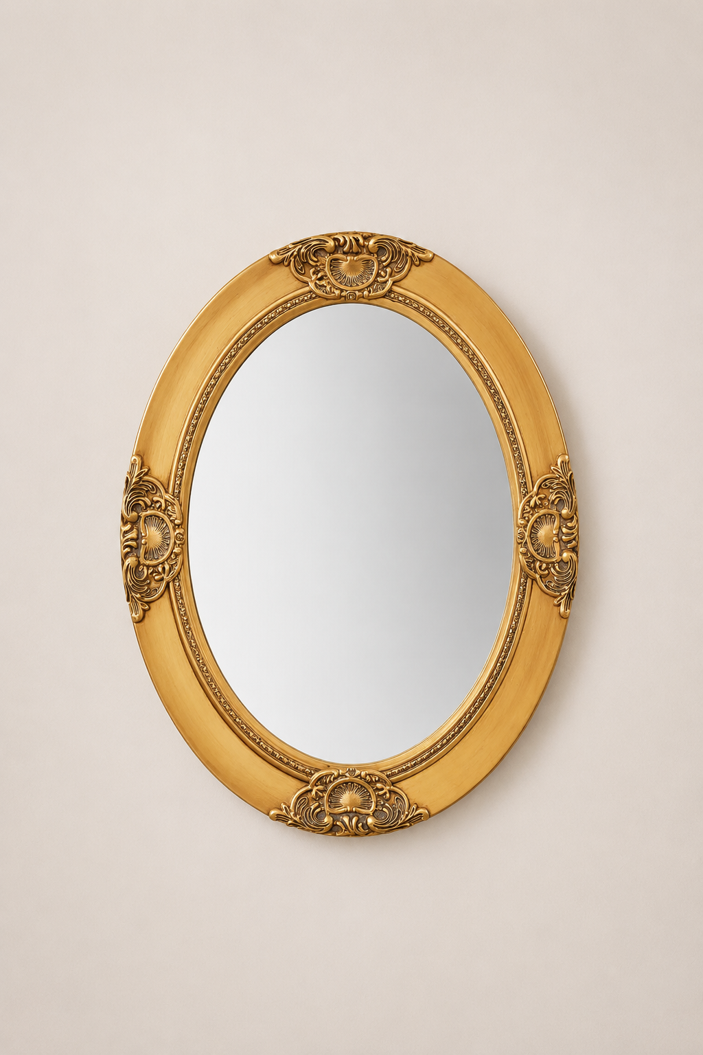 Miroir Rond Baroque Bois Ornementé Bord Biseauté 12 Variantes