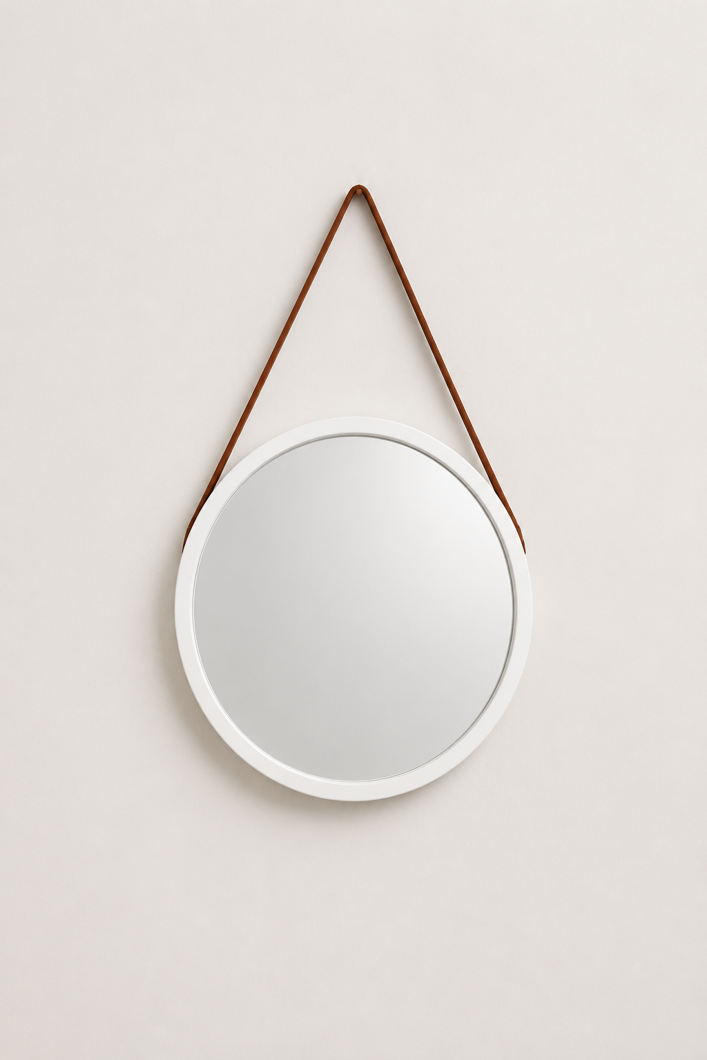 Miroir Rond Suspendu Sangle Cuir Vintage 5 Coloris