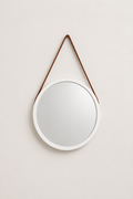 Miroir Rond Suspendu Sangle Cuir Vintage 5 Coloris