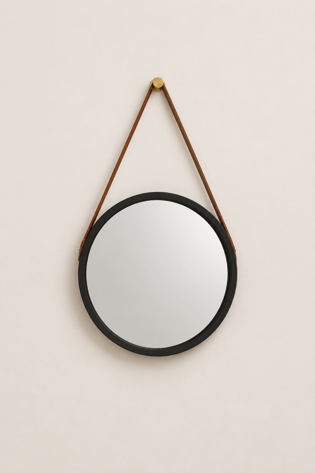 Miroir Rond Suspendu Sangle Cuir Vintage 5 Coloris