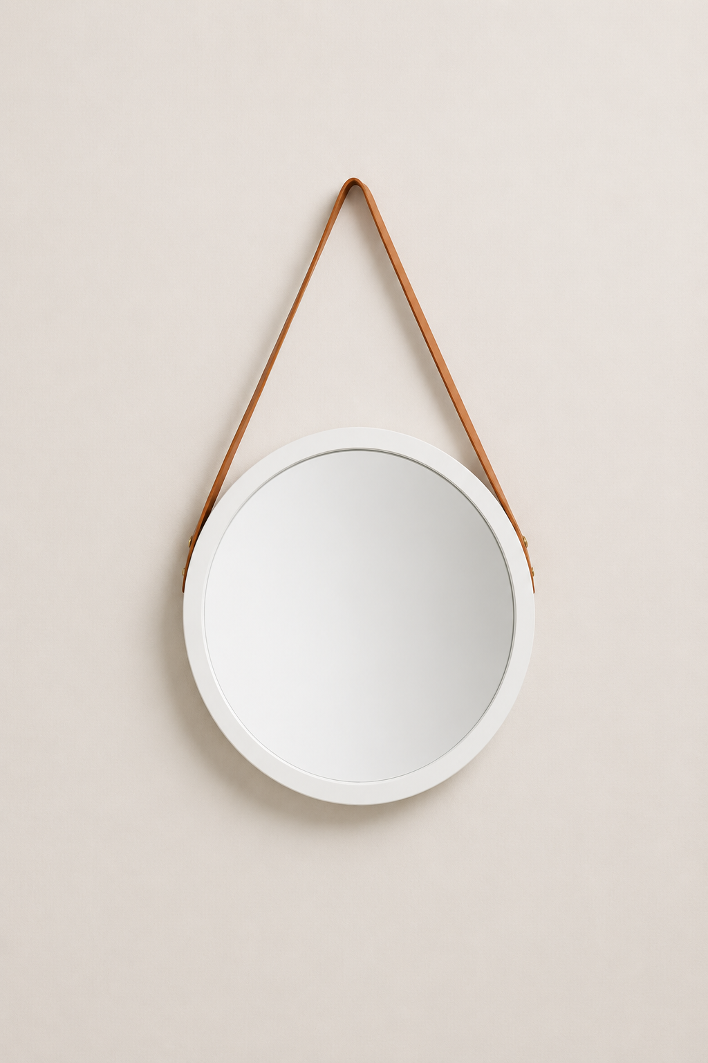 Miroir Rond Suspendu Sangle Cuir Vintage 5 Coloris