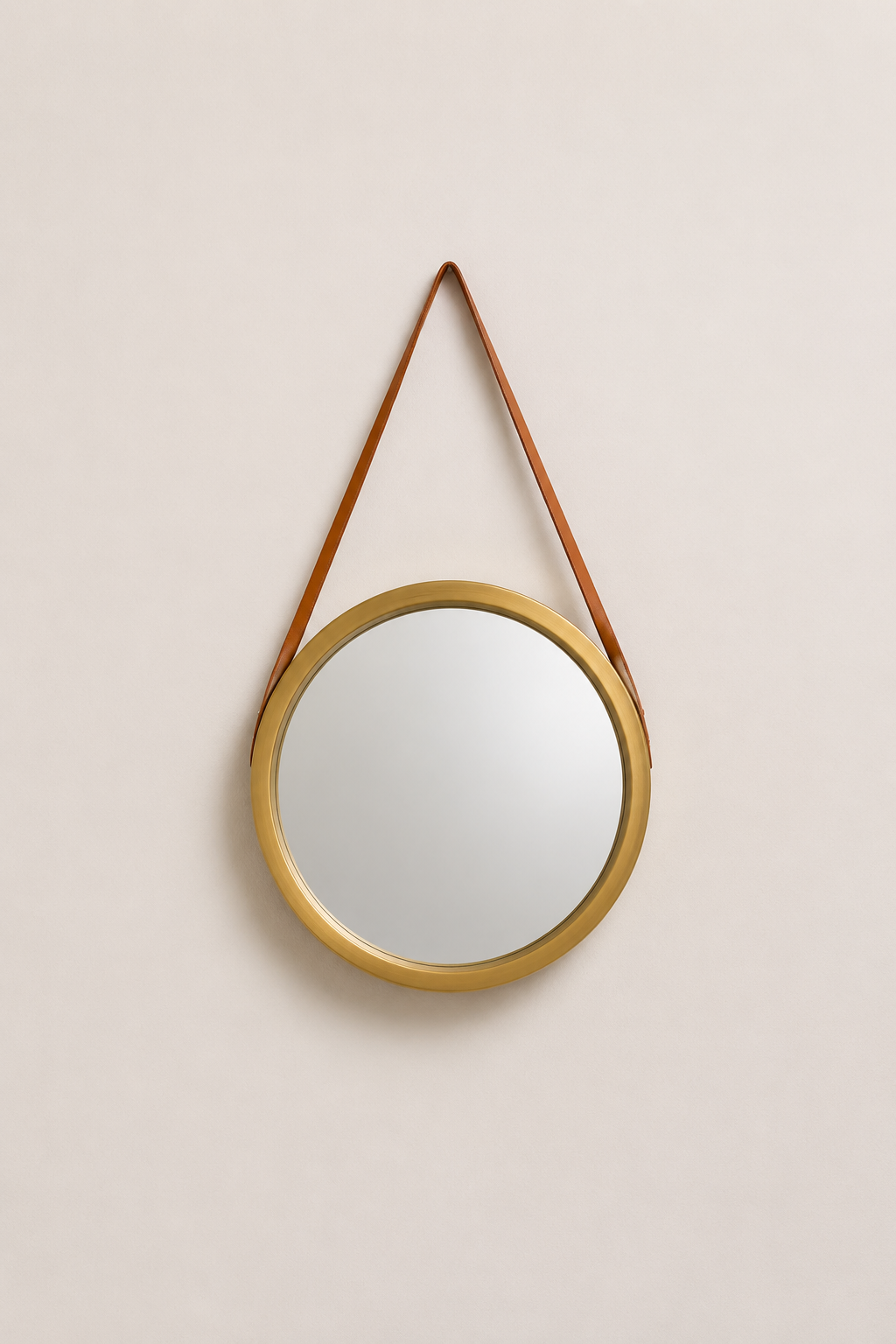 Miroir Rond Suspendu Sangle Cuir Vintage 5 Coloris