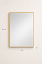 Miroir Rectangulaire Effet Bois Anti-Buée Double Pose