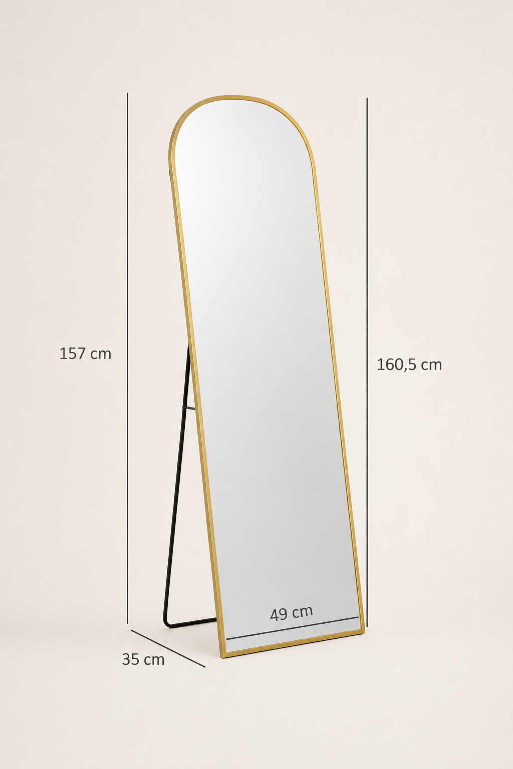 Miroir Sur Pied Pleine Longueur Doré Design Moderne
