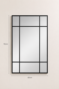 Miroir Style Fenêtre Industrielle Cadre Métal Noir