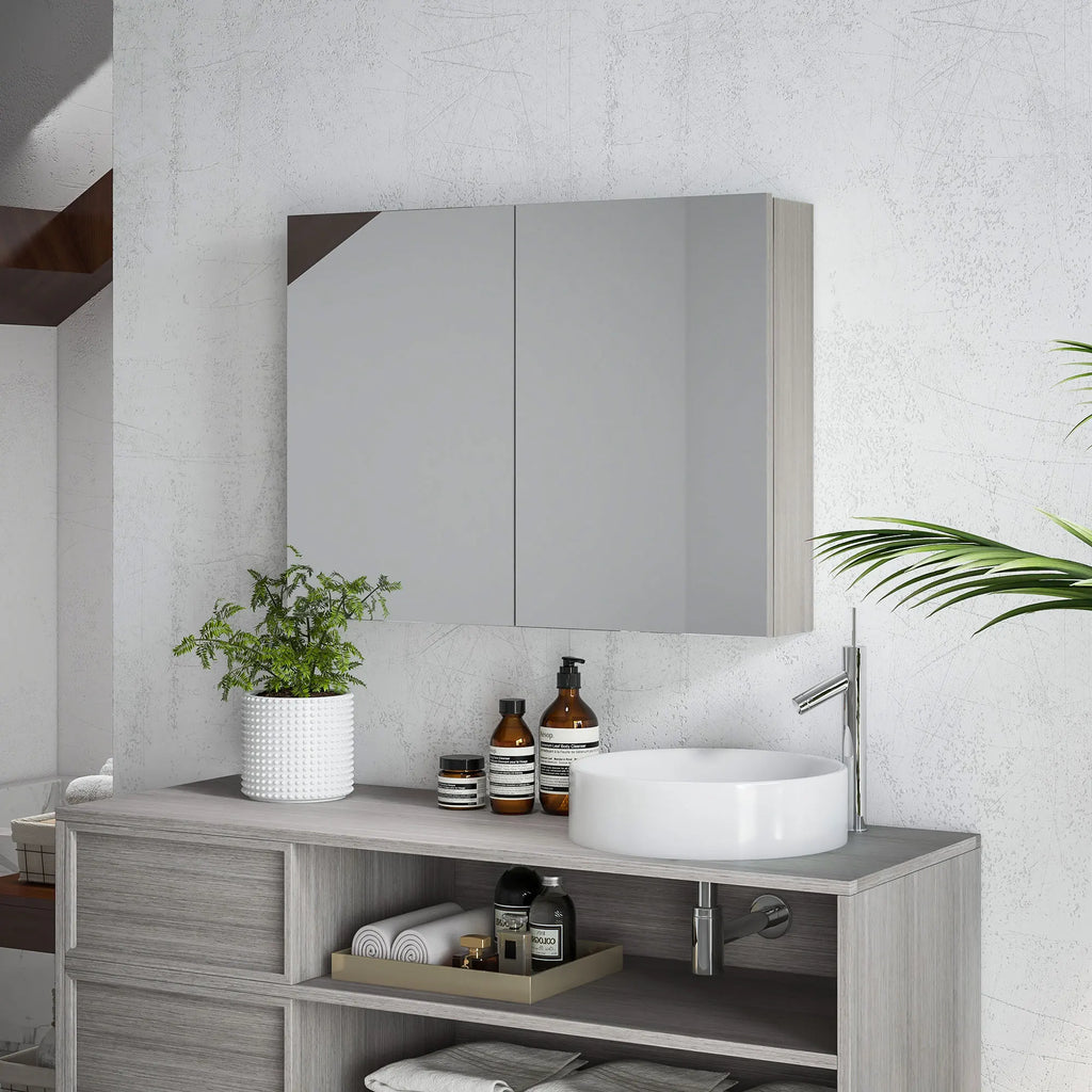 Armoire de toilette grise grand format