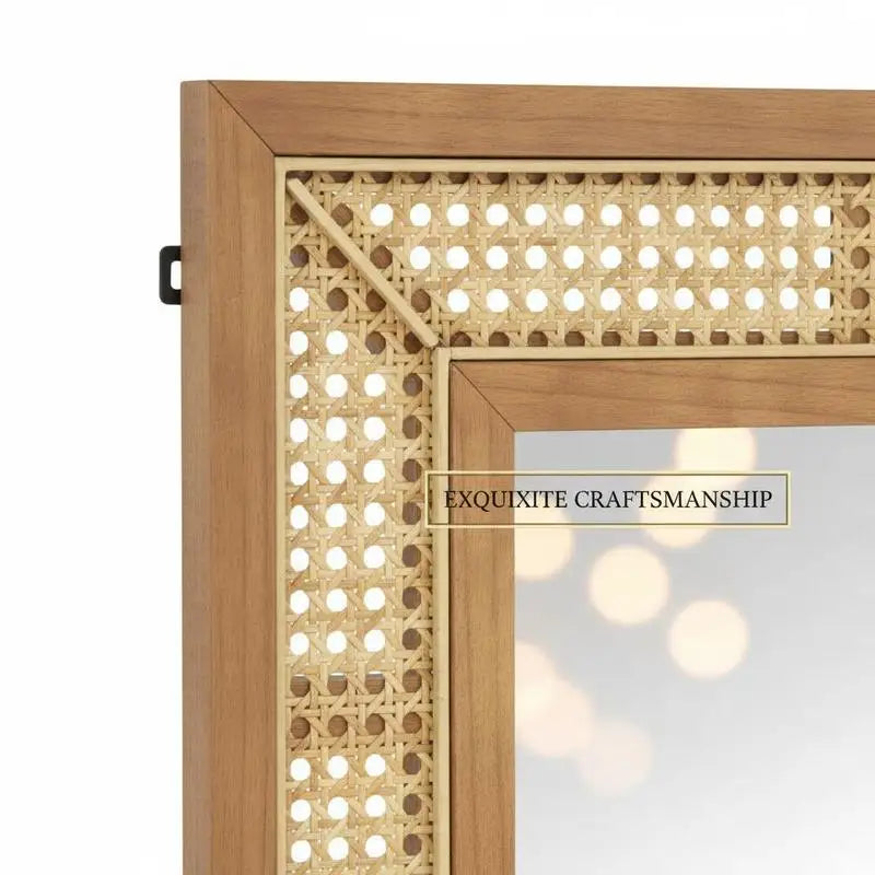 Miroir rotin décoratif bois naturel