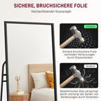 Miroir industriel noir tablette et crochets