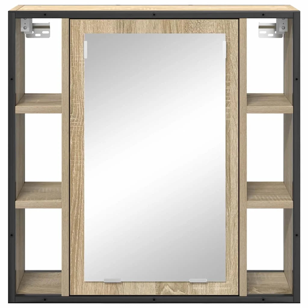 Armoire de toilette beige grand rangement