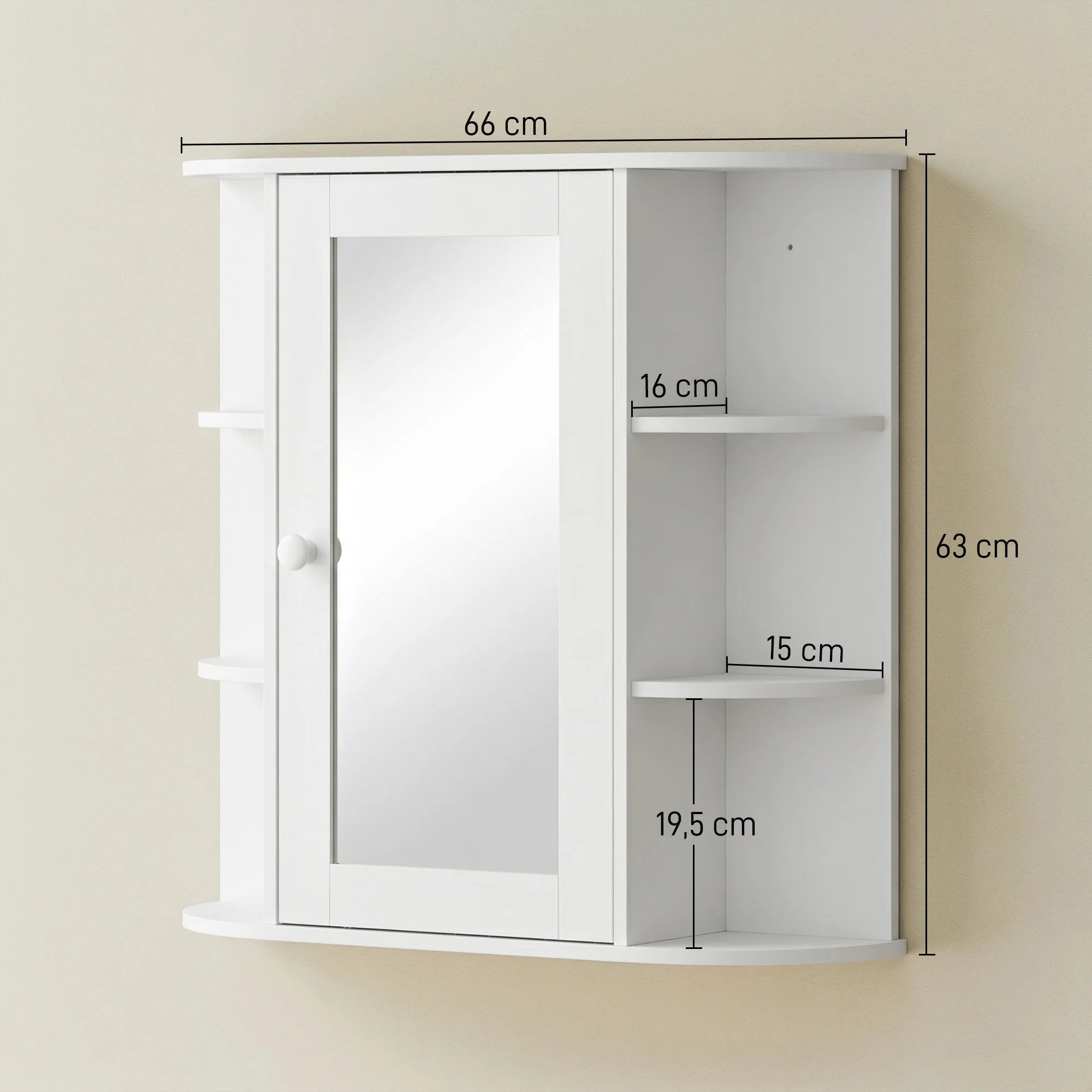 Armoire de toilette compacte 1 porte