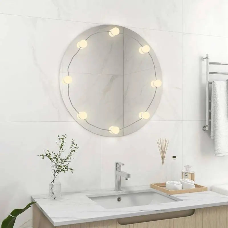 Miroir rond LED chambre et coiffeuse