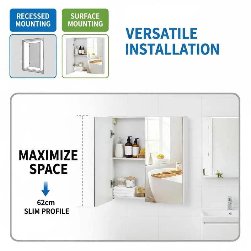 Armoire de toilette 2 niveaux double porte