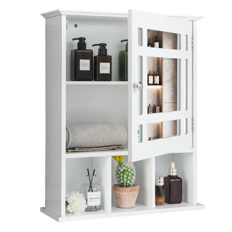 Armoire de toilette miroir murale blanche