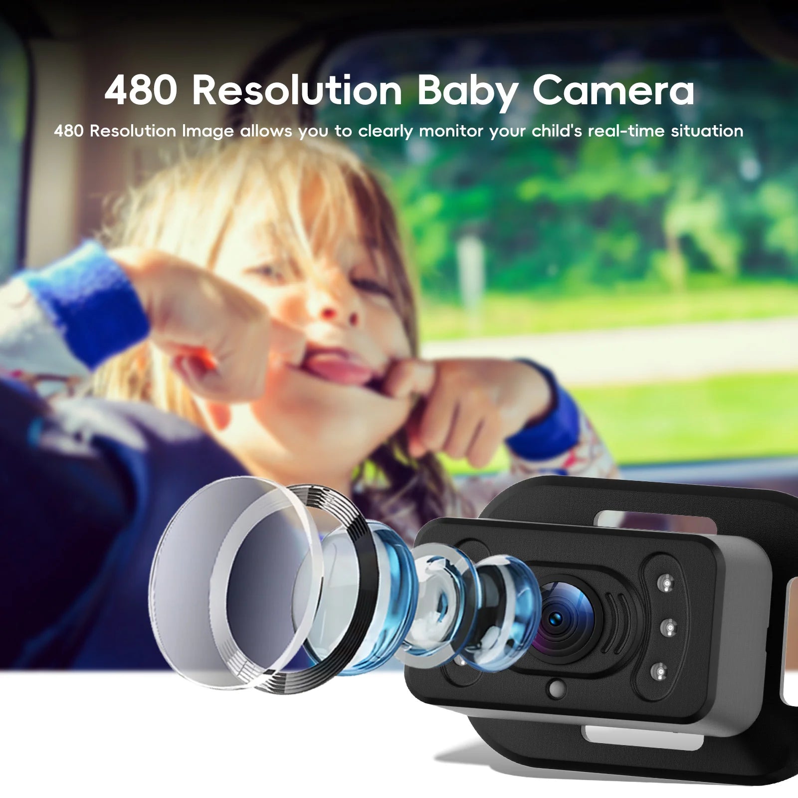 Moniteur de surveillance bébé pour voiture